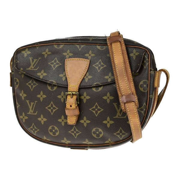 LOUIS VUITTON Jeune Fille MM Shoulder Bag Monogram Leather Brown
